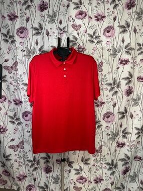 Michael Kors Red Polo Shirt Size XL Stretch Short Sleeve
